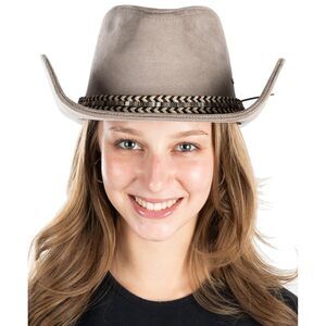 8122 Women's Cowboy Hat- Suede W/multi Thread Trim